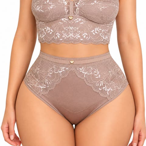 X Yahaira Lace Mid Waist Panty Double Tummy Layer Bottoms