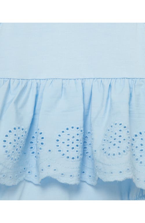 Little Me Breeze Eyelet Skirted Bodysuit & Headband Set In Blue