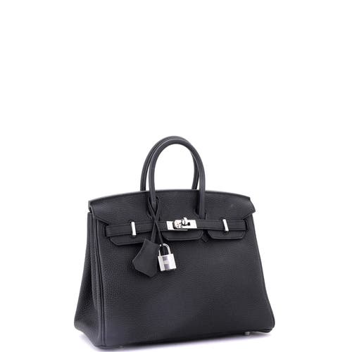 Pre-owned Hermes Hermes Birkin Handbag Black Togo With Palladium Hardware 25 In Black