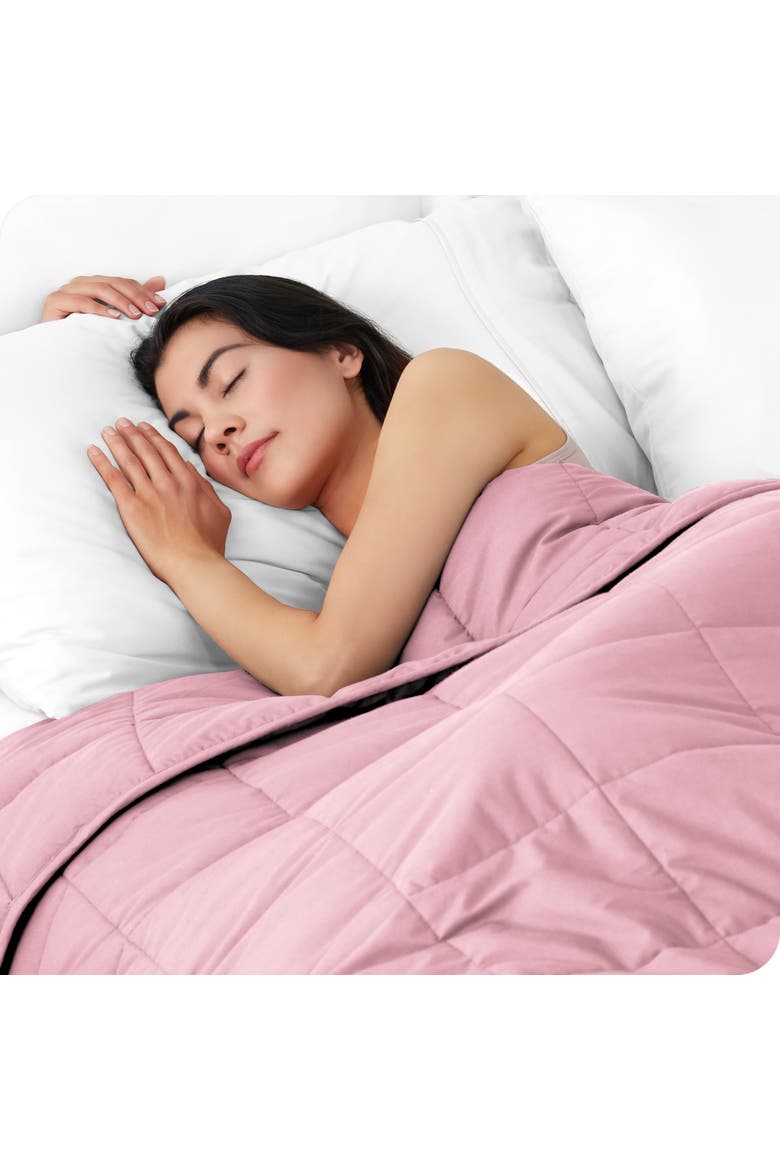 Cotton Weighted Blanket, Alternate, color, Light Pink