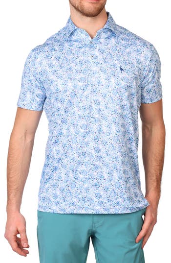 Tailorbyrd Color Splash Performance Polo In Seafoam