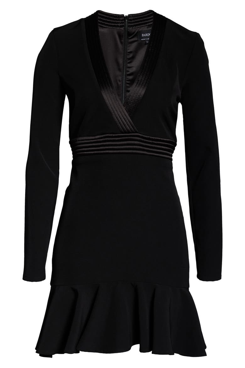 Ruffle A-Line Minidress, Alternate, color, BLACK