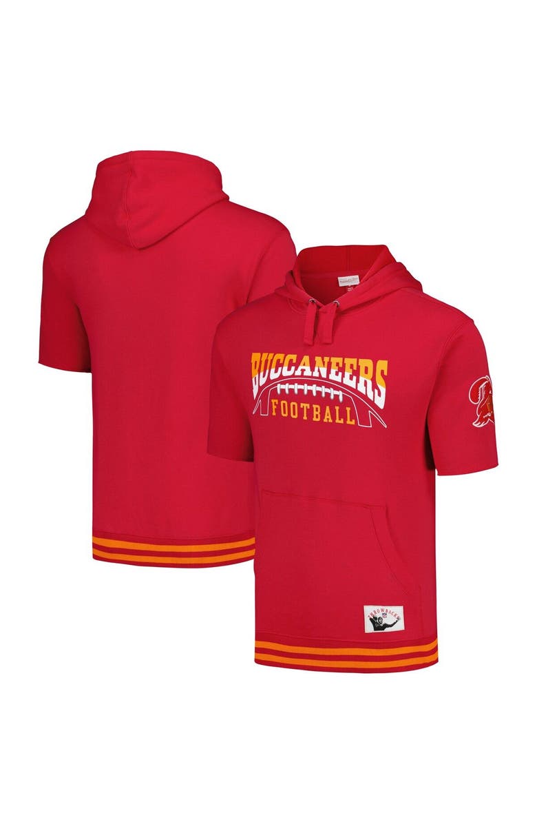 Mitchell & Ness Men's Mitchell & Ness Red Tampa Bay Buccaneers Pre-Game Short Sleeve Pullover Hoodie, Main, color, Red