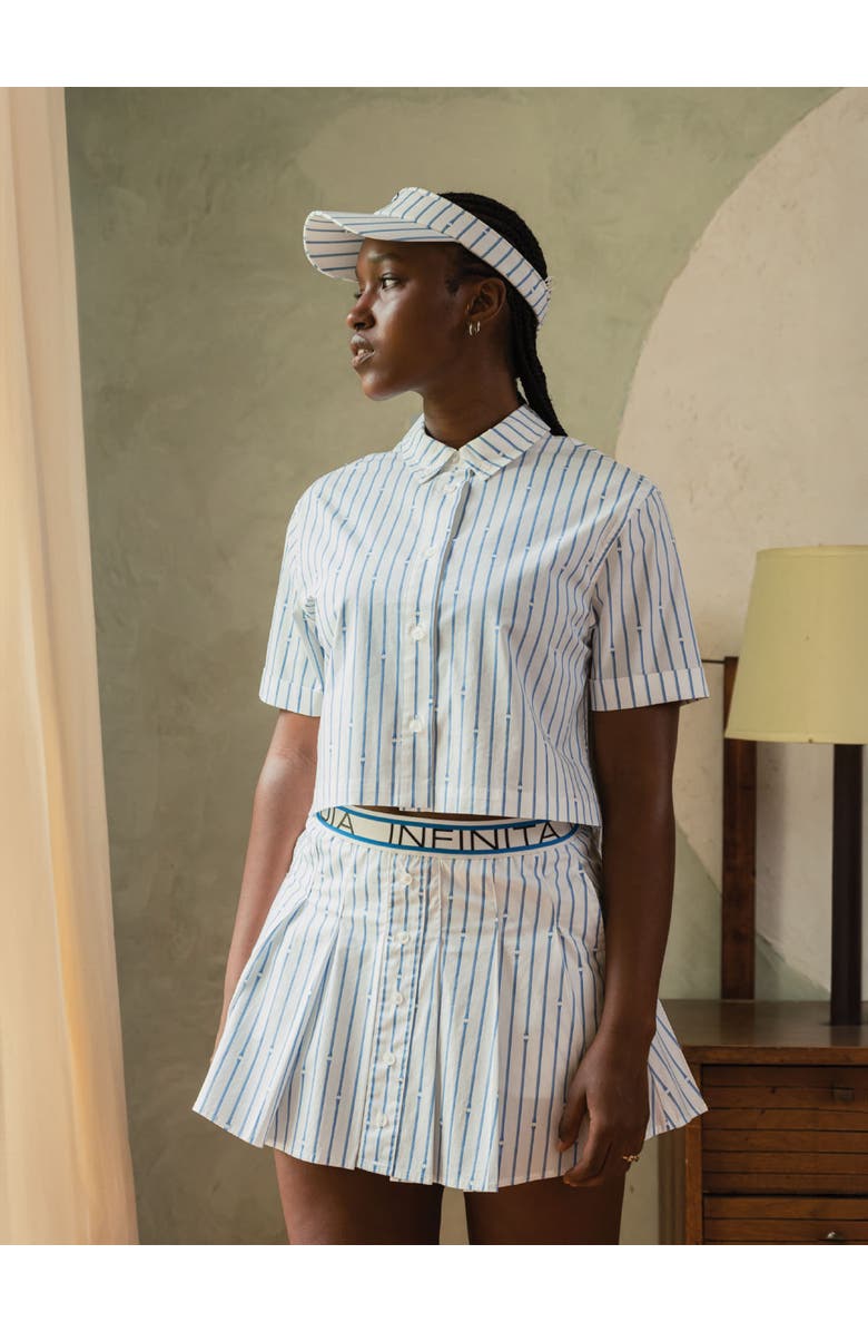 Sergio Tacchini Women's Colonna Cropped Shirt, Alternate, color, French Blue