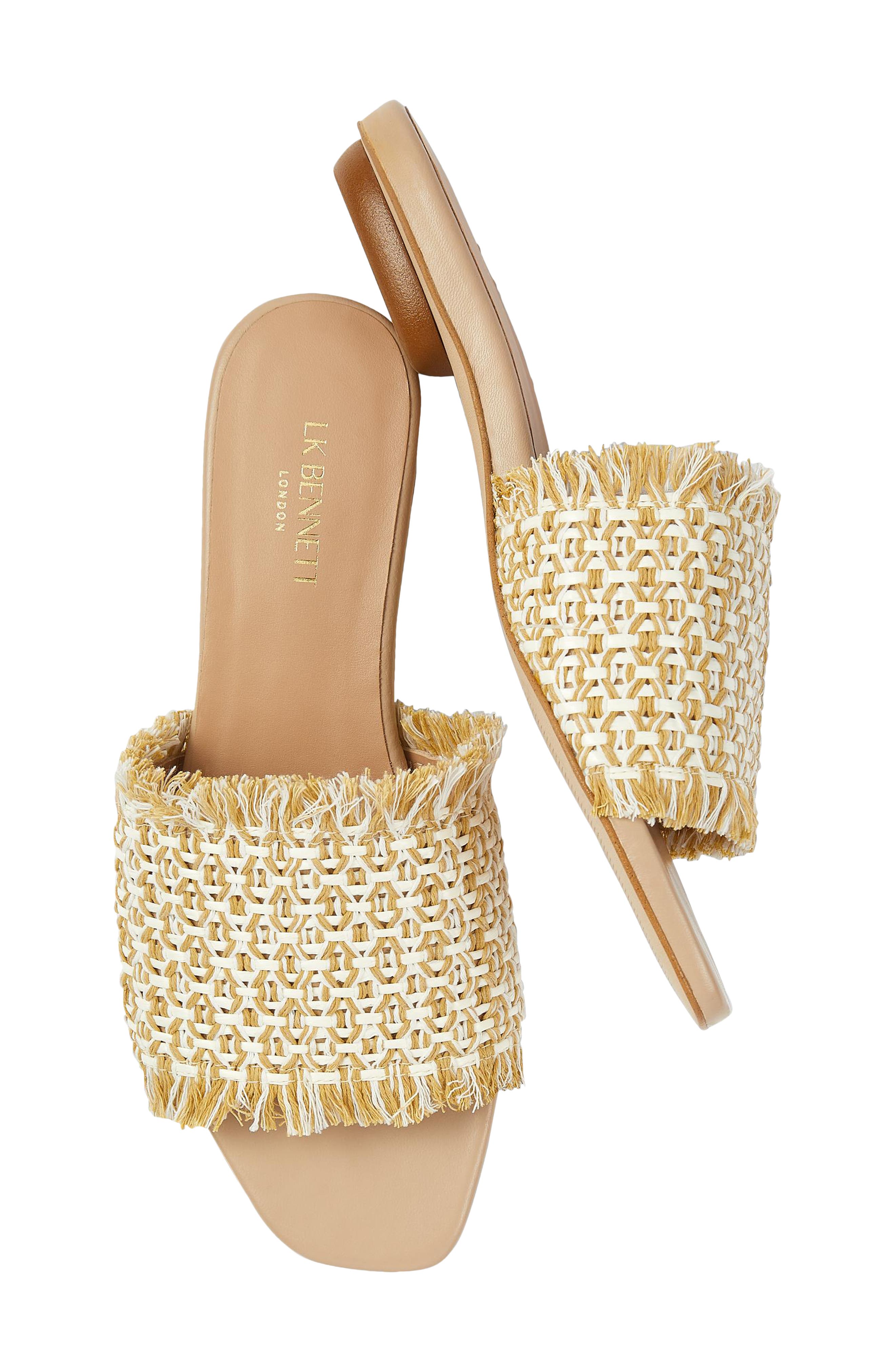 LK Bennett Meera Woven Raffia Slide Sandal, Alternate, color, 