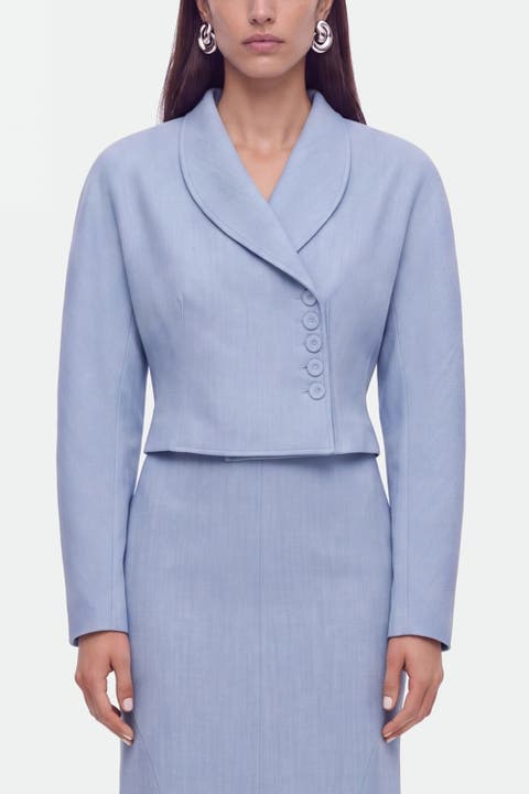 Textured Cotton Blend Jacket