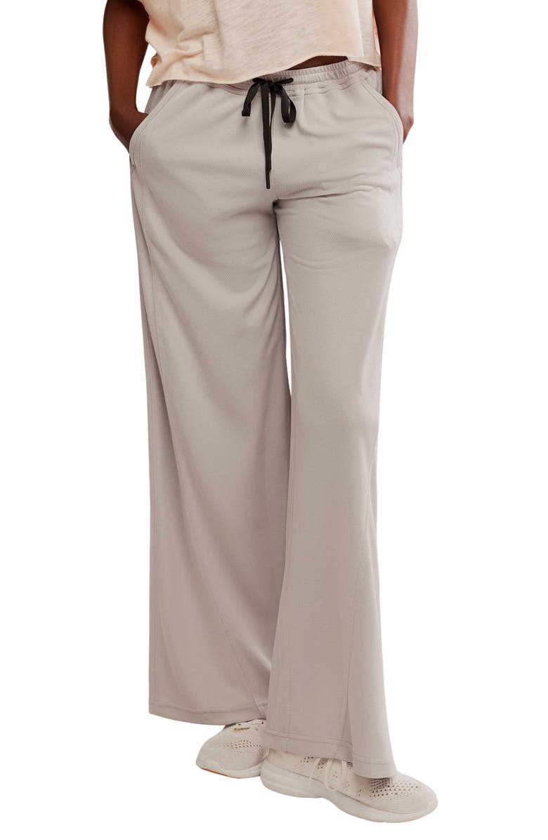 Free People One on One Side Stripe Mesh Drawstring Pants, Main, color, Goal Post Combo