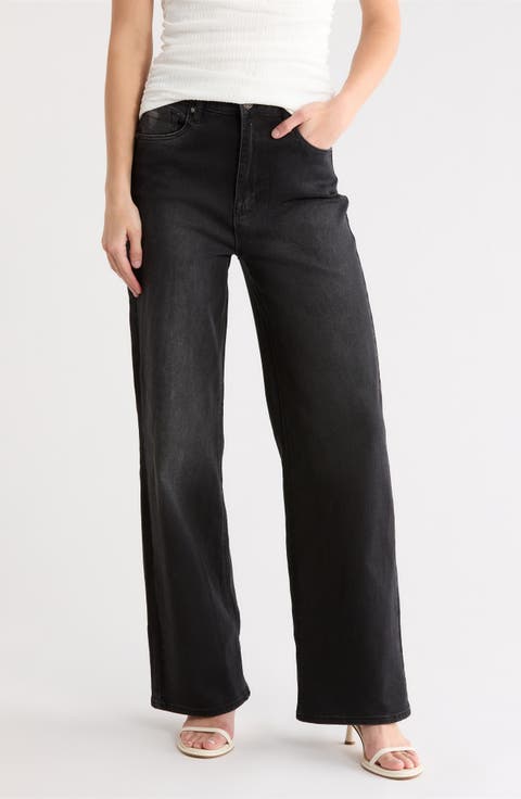 Cuff Wide Leg Jeans (Rinse)