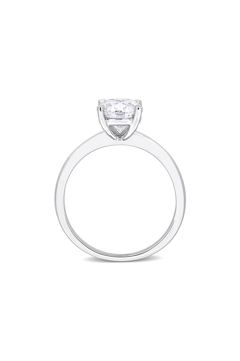Sterling Silver Oval Moissanite Solitaire Ring, Alternate, color, WHITE SILVER