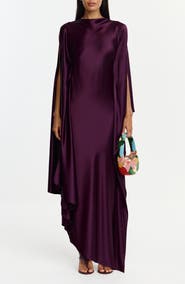 Acler Jarvis Long Sleeve Satin Gown