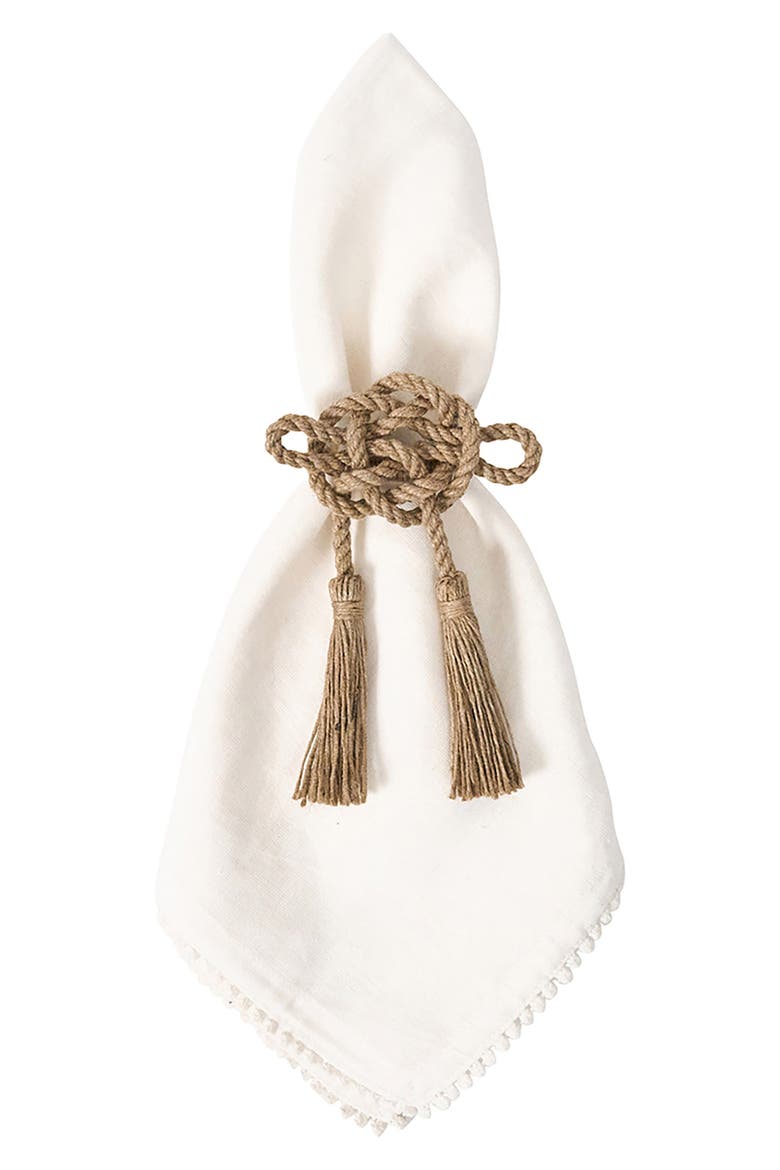 Mystic Knot Set of 4 Napkin Rings, Alternate, color, TAUPE