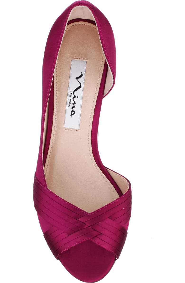 Nina Contesa Open Toe Pump, Alternate, color, Wine