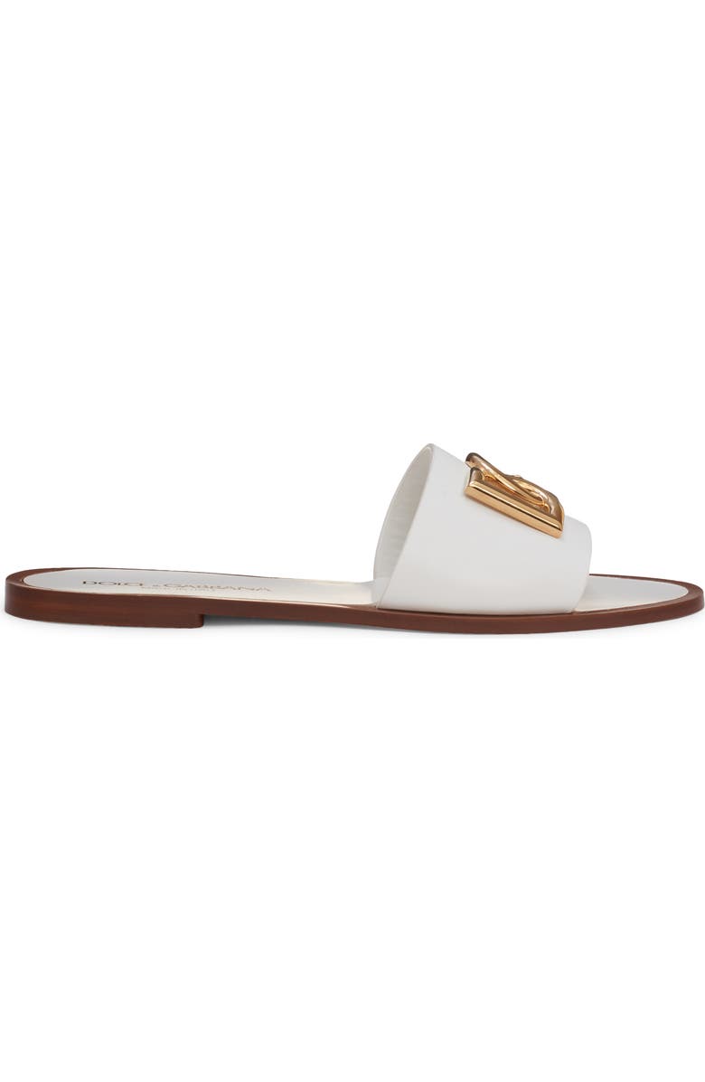 Dolce&Gabbana Capri Slide Sandal, Alternate, color, Bianco Ottico