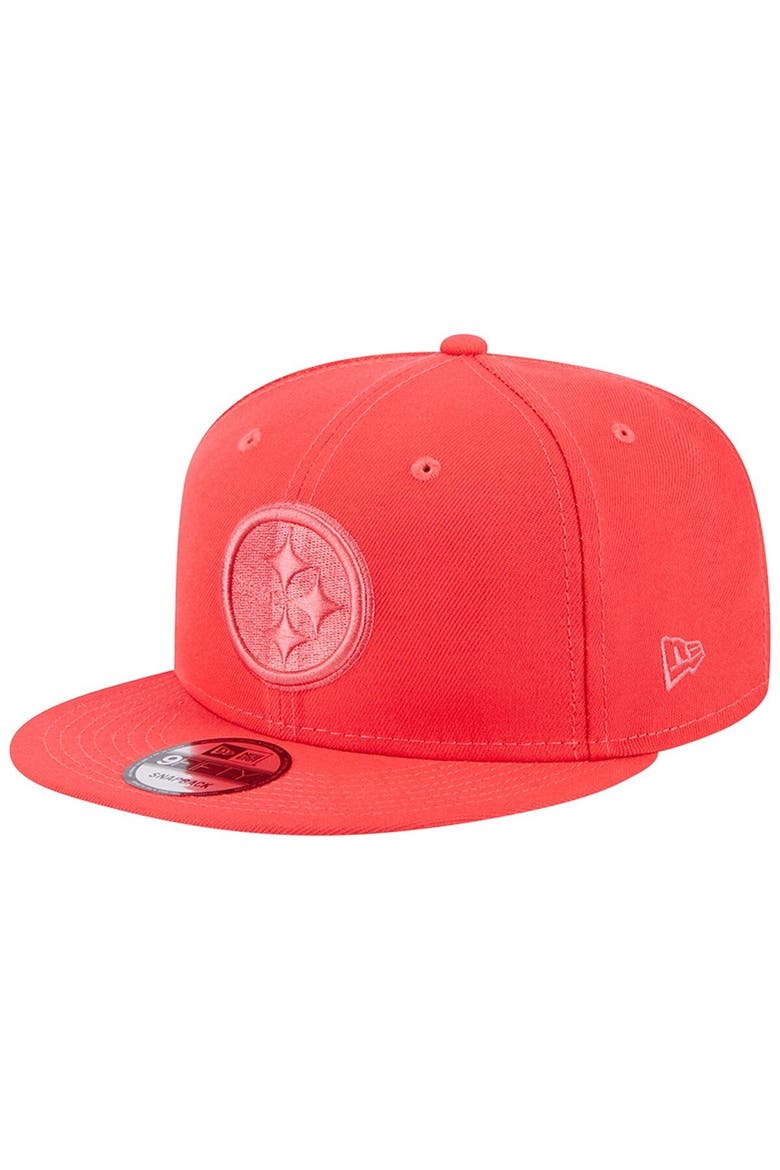 Men's New Era Red Pittsburgh Steelers Color Pack Brights 9FIFTY Snapback Hat, Main, color, Red