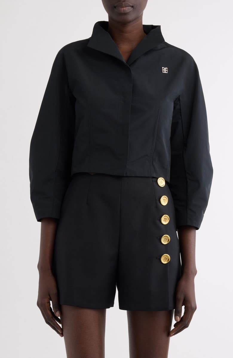 Givenchy Crop Button-Up Shirt, Main, color, 