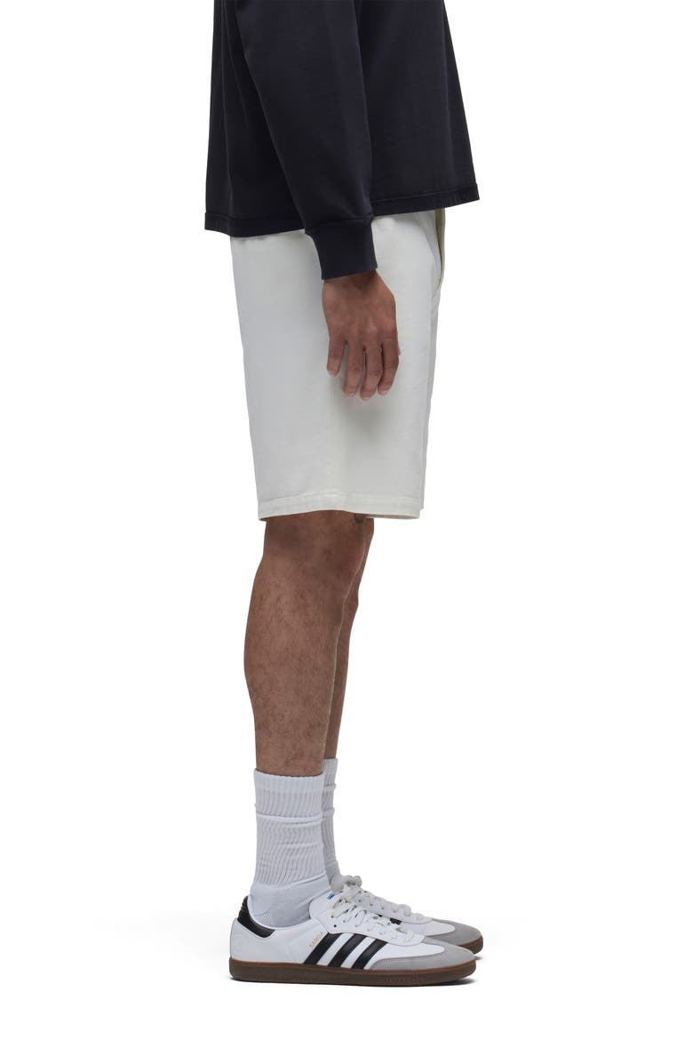 Venice Flat Front Off White Cotton Twill Chino Shorts, Alternate, color, BIRCH WOOD