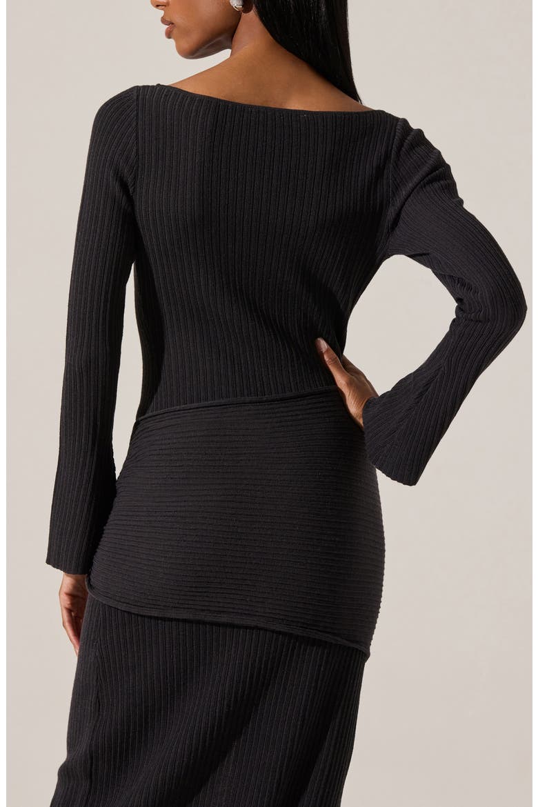 Arwyn Wrap Detail Long Sleeve Sweater Dress, Alternate, color, CHARCOAL