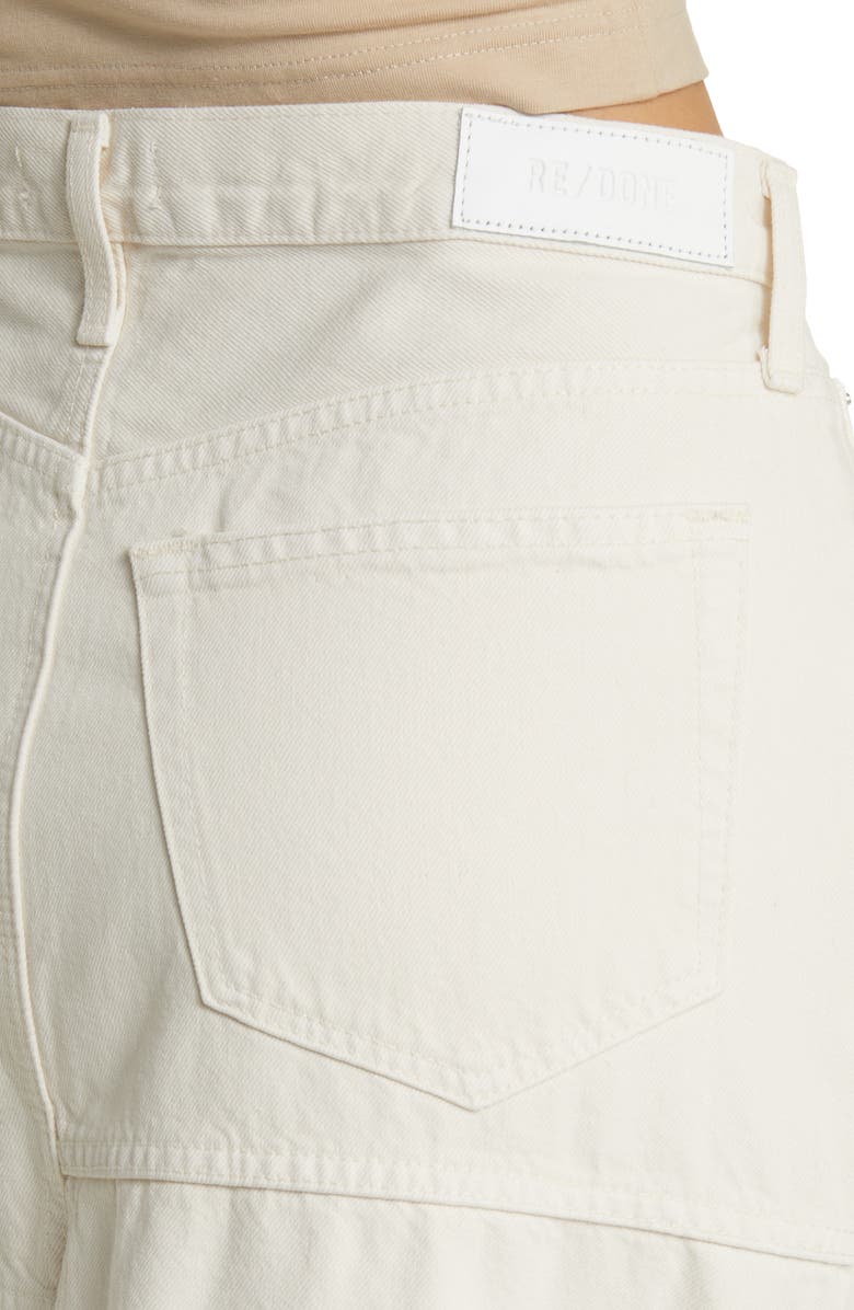 Re/Done Seamed Denim Midi Skirt, Alternate, color, Vintage White