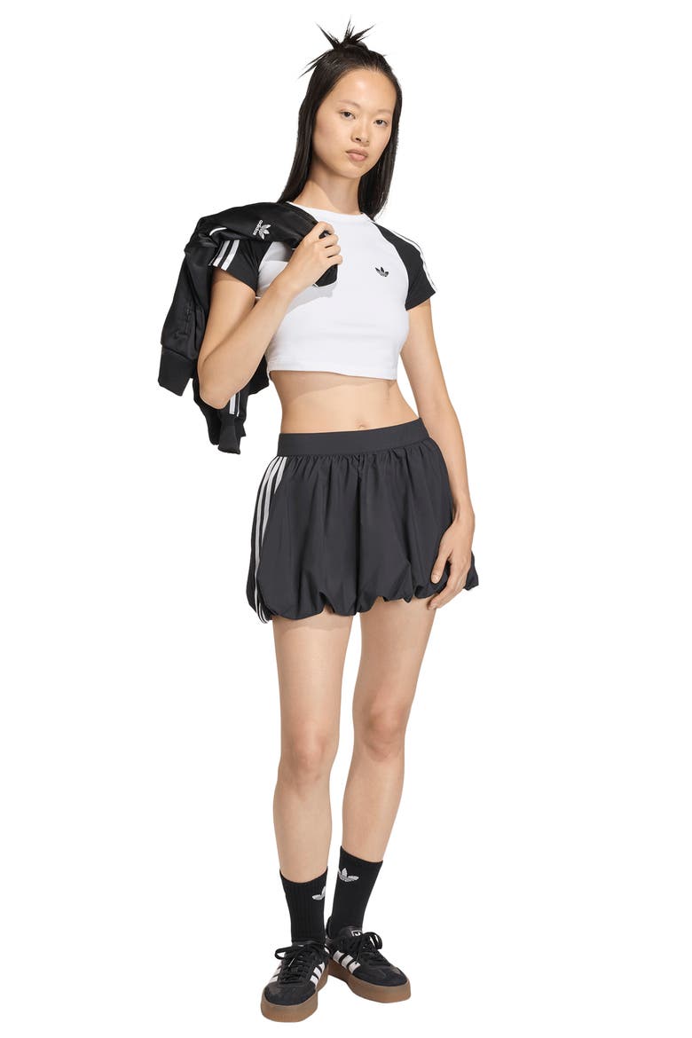 3-Stripes Balloon Skirt, Alternate, color, BLACK