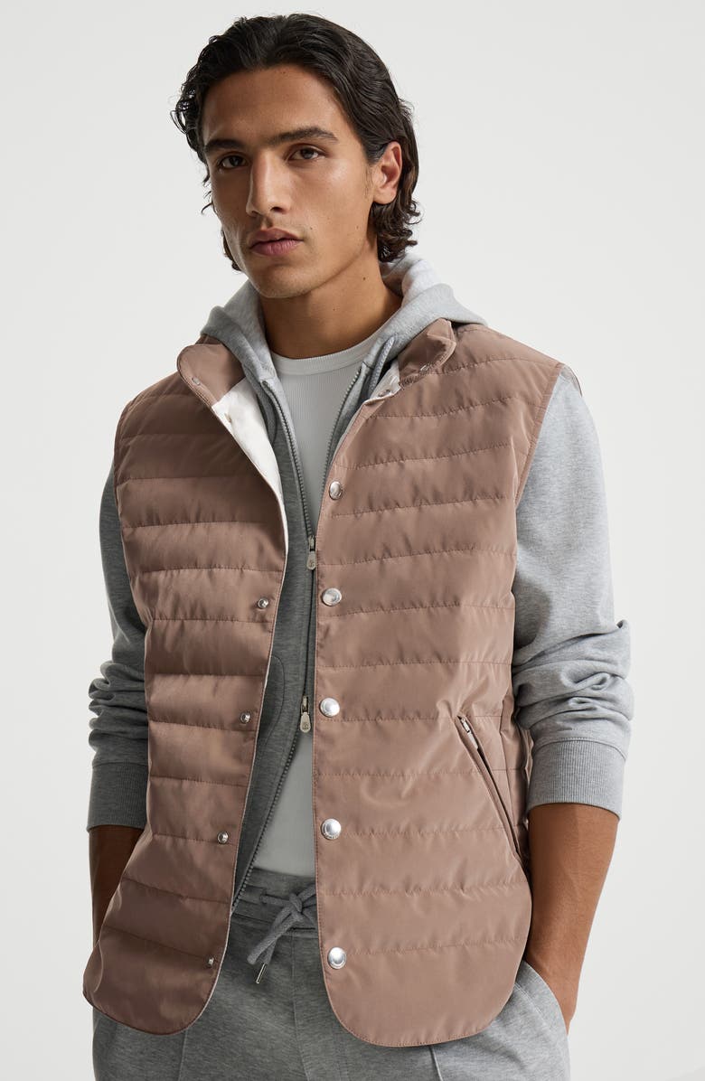 Brunello Cucinelli Down vest, Alternate, color, Hazelnut