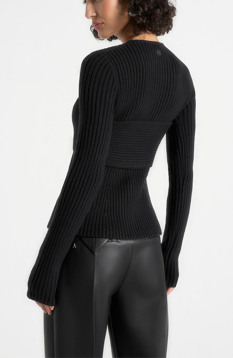 Manière De Voir Marisa 2-In-1 Knit Bandeau Cardigan, Alternate, color, Black