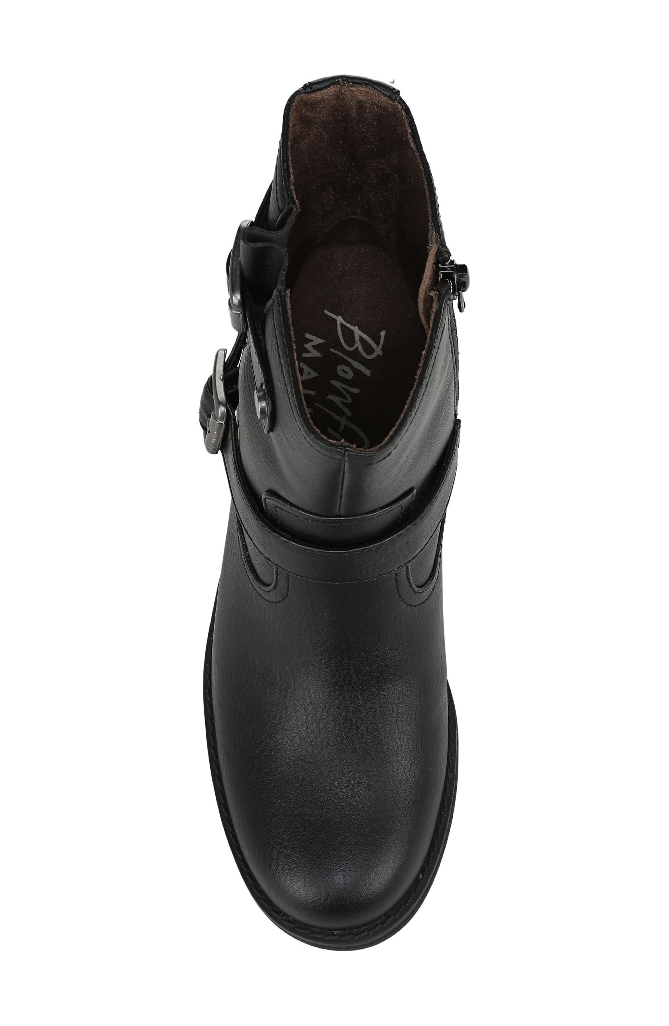 Blowfish Malibu Maeve Moto Block Heel Boot, Alternate, color, Black Faux Leather