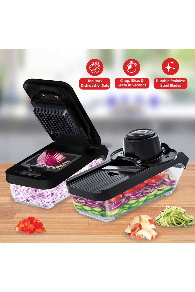4.25 Cup Food Chopper 8 Interchangeable Blades, Alternate, color, Black