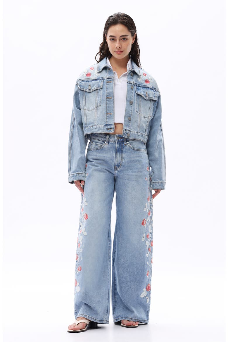 Crop Denim Jacket, Alternate, color, LIGHT BLUE