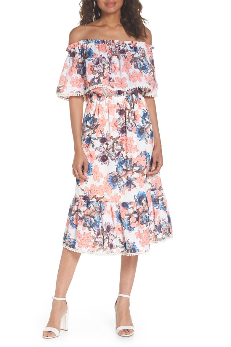 Off the Shoulder Tiered Midi Dress video