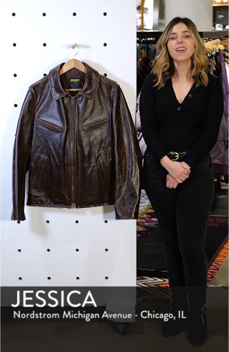 Waxy Cowhide Leather Moto Jacket, sales video thumbnail