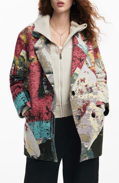 Lacroix Poster Tapestry Cotton Blend Coat