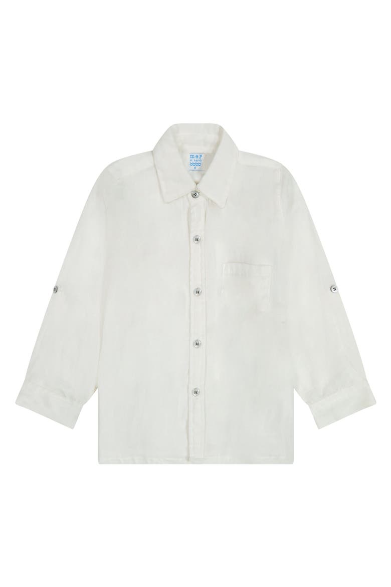 Remi Boy's Button Front Shirt White, Main, color, White