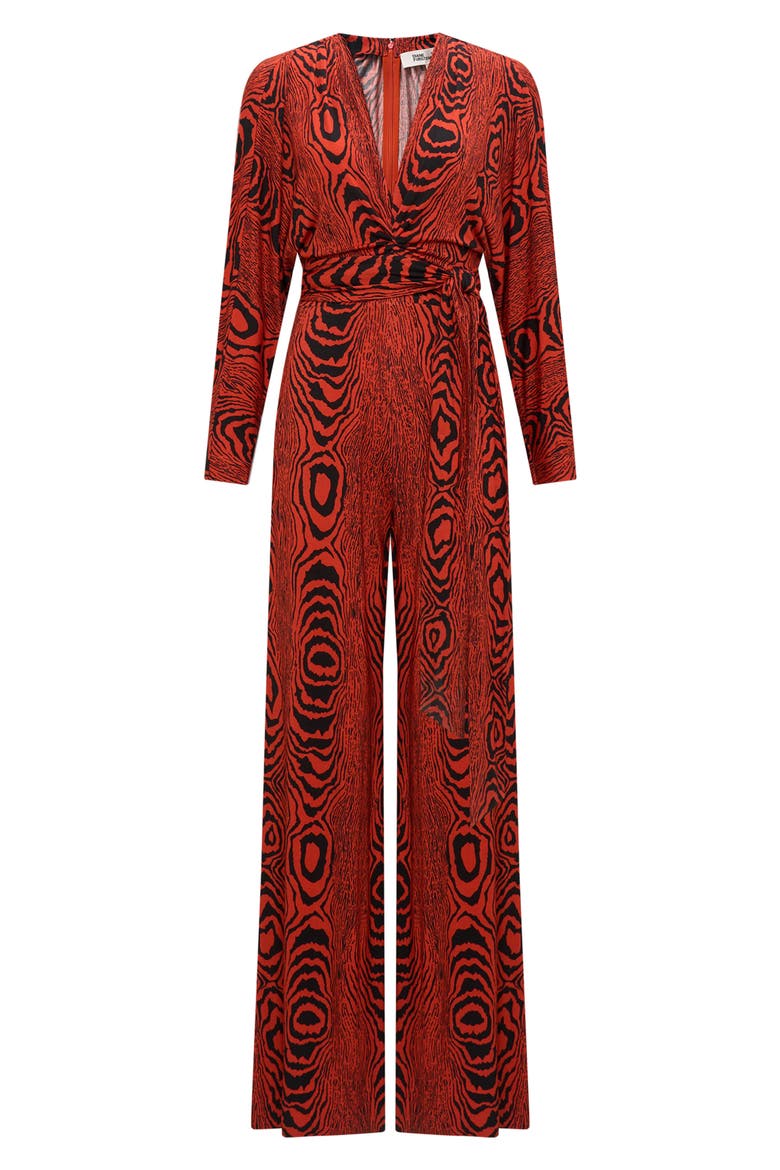 Aurelia Two Long Sleeve Jumpsuit, Alternate, color, WOOD GRAIN RED