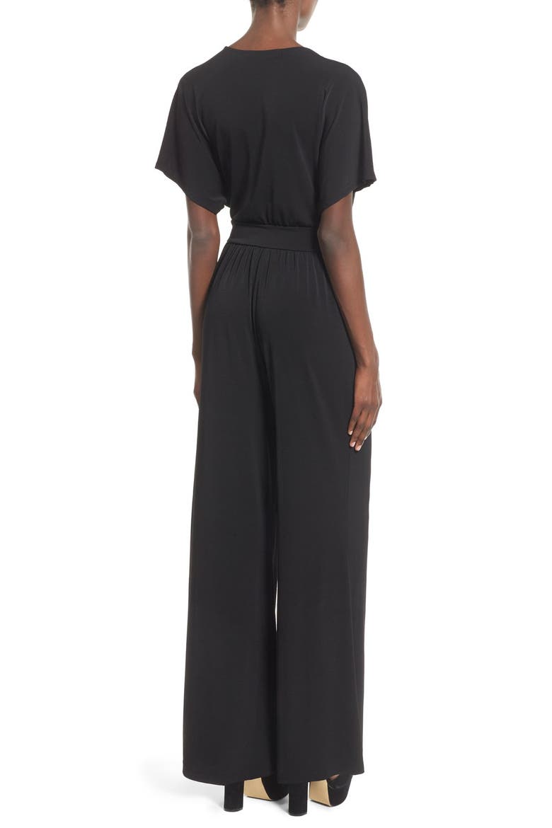 ASTR Twist Front Jumpsuit, Alternate, color, BLACK