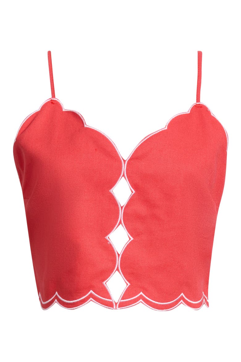 Muro Scallop Top, Alternate, color, CORAL