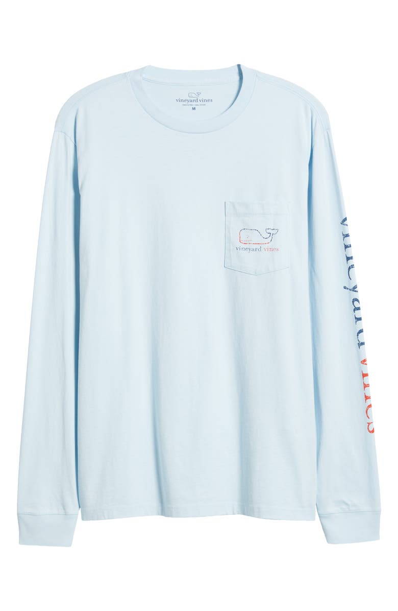 vineyard vines Vintage Whale Long Sleeve Cotton Graphic Pocket T-Shirt, Main, color, 