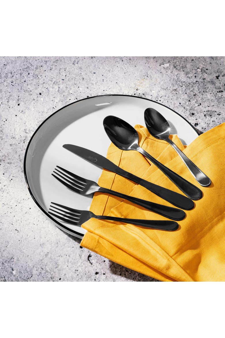 Stravidia 20 Piece Flatware set  Stainless Steel, Alternate, color, Black
