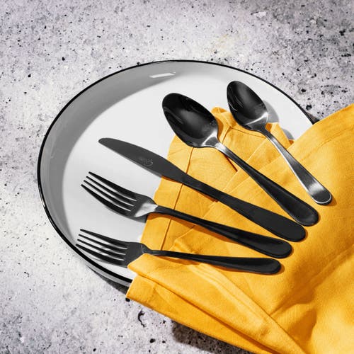 Gibson Stravidia 20 Piece Flatware Set Stainless Steel In Black