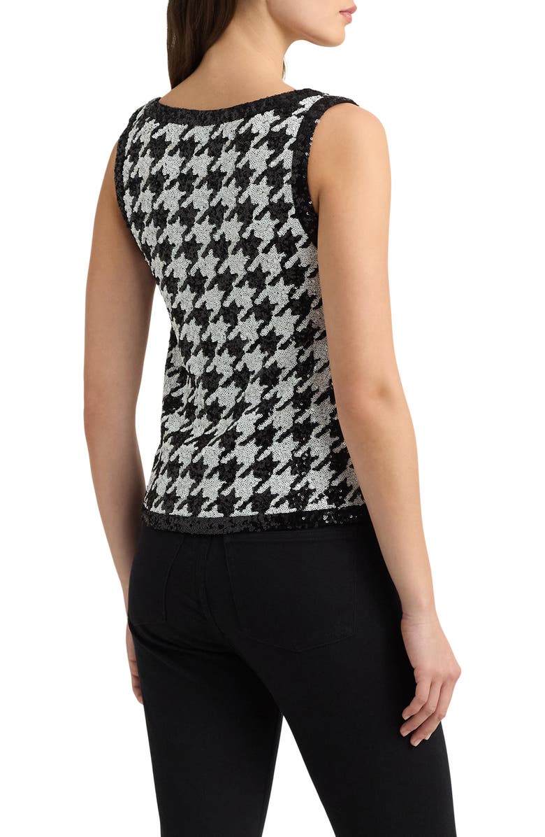 Lauren Ralph Lauren Houndstooth Sequin Top, Alternate, color, Cream/ Black