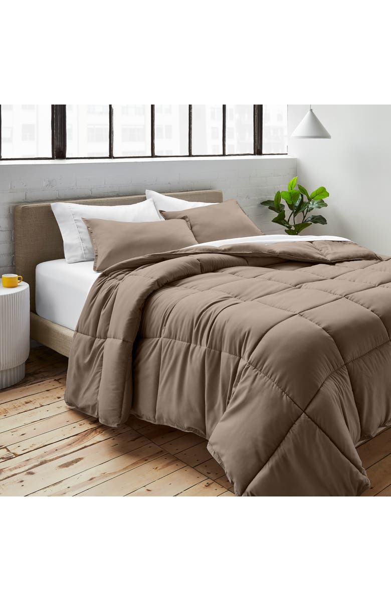 Bare Home All-Season Down Alternative Comforter Set, Alternate, color, Taupe