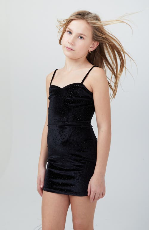 Theme Girls' Serena Stretch Velour Studded Dress - Big Kid