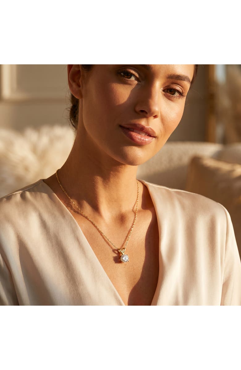 Bliss Diamond 1/5Ct Lab Grown Solitaire Diamond Pendant 14k Gold Necklace, Alternate, color, 14K Yellow Gold