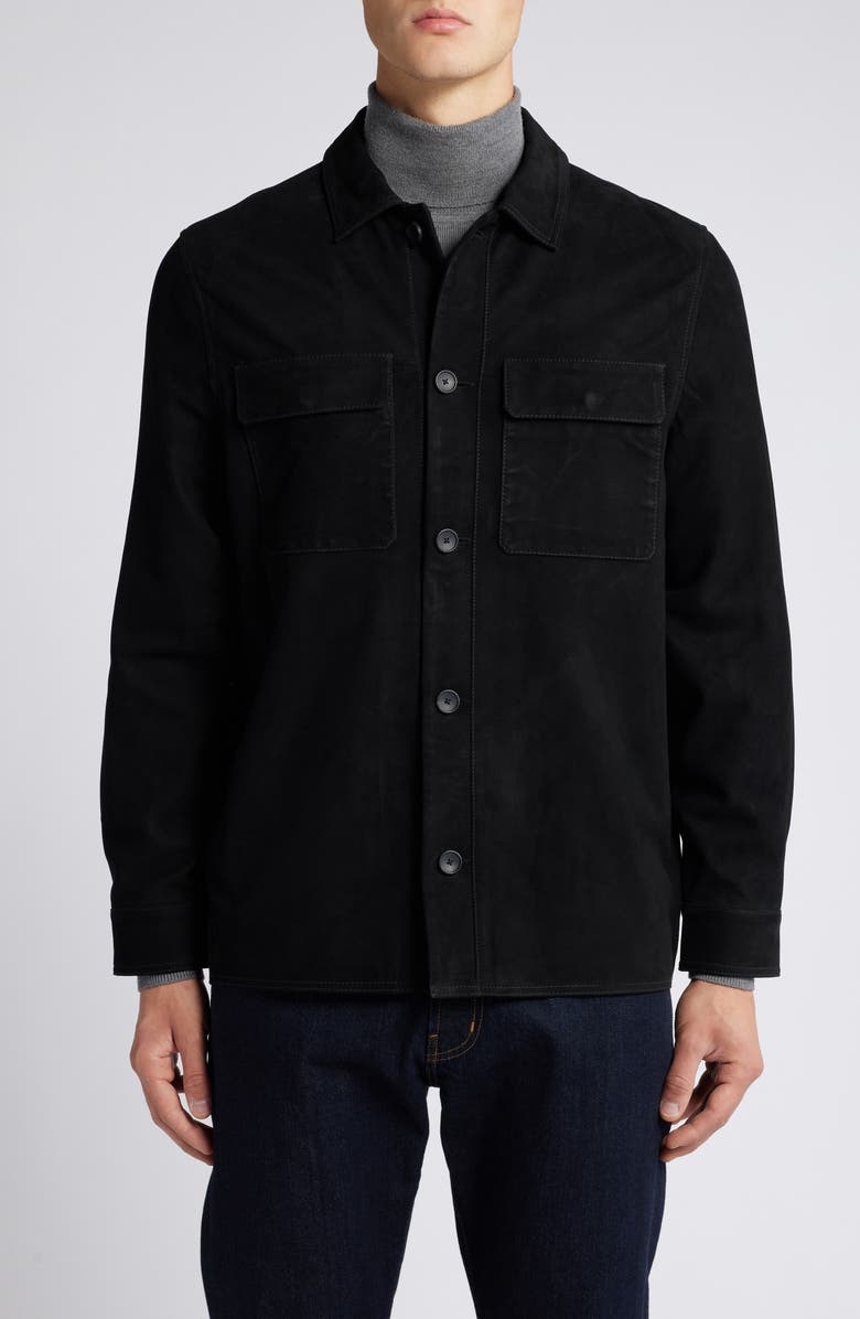 Nordstrom Suede Button-Up Shirt Jacket, Alternate, color, 