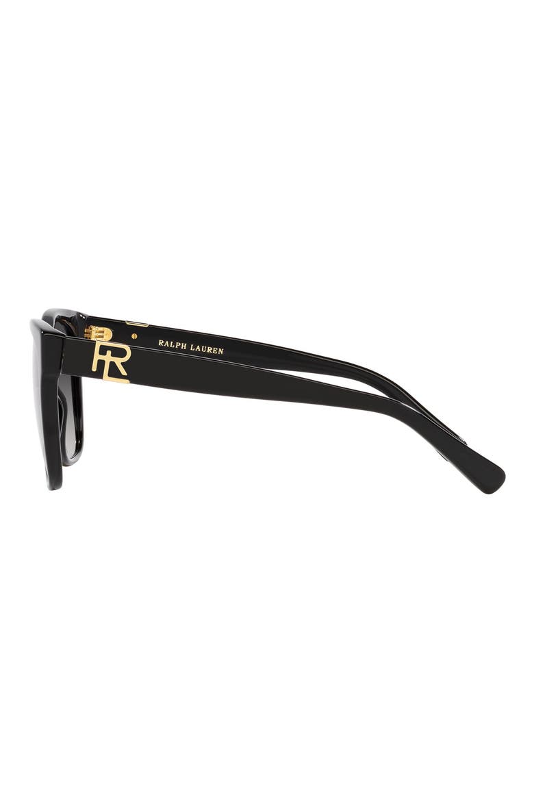 57mm Square Sunglasses, Alternate, color, BLACK