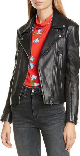 【関税込み】rag & bone ブラック Mack モト レザージャケット rag & bone Mack Lambskin Leather Jacket | Nordstrom