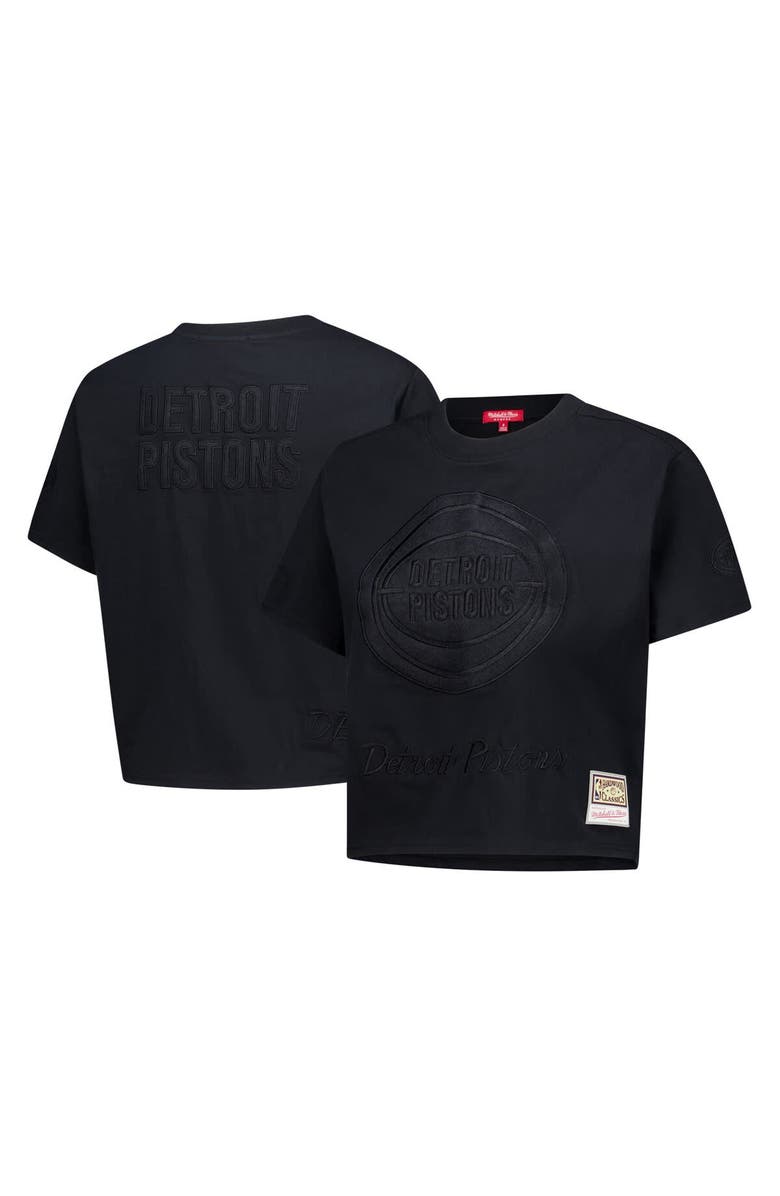 Mitchell & Ness Women's Mitchell & Ness  Black Detroit Pistons Phantom Cropped T-Shirt, Main, color, Black
