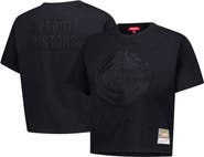 Mitchell & Ness Women's Mitchell & Ness Black Detroit Pistons Phantom Cropped T-Shirt