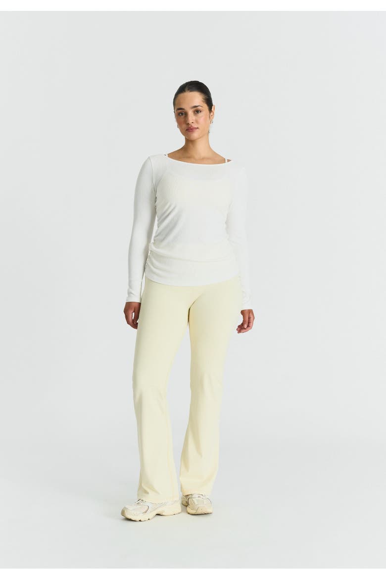 Ribbed Long Sleeve Top, Alternate, color, Off White