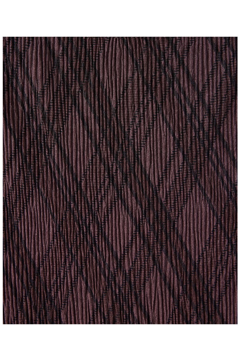 Plaid Long Sleeve Midi Dress, Alternate, color, BROWN