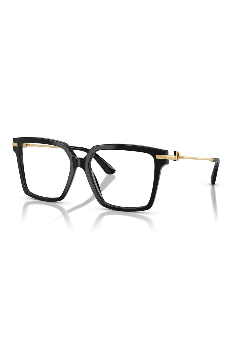 56mm Square Optical Glasses, Alternate, color, BLACK